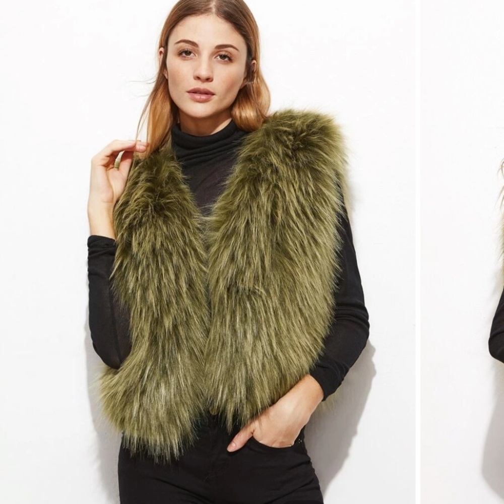 H&M brown faux vest US 8
